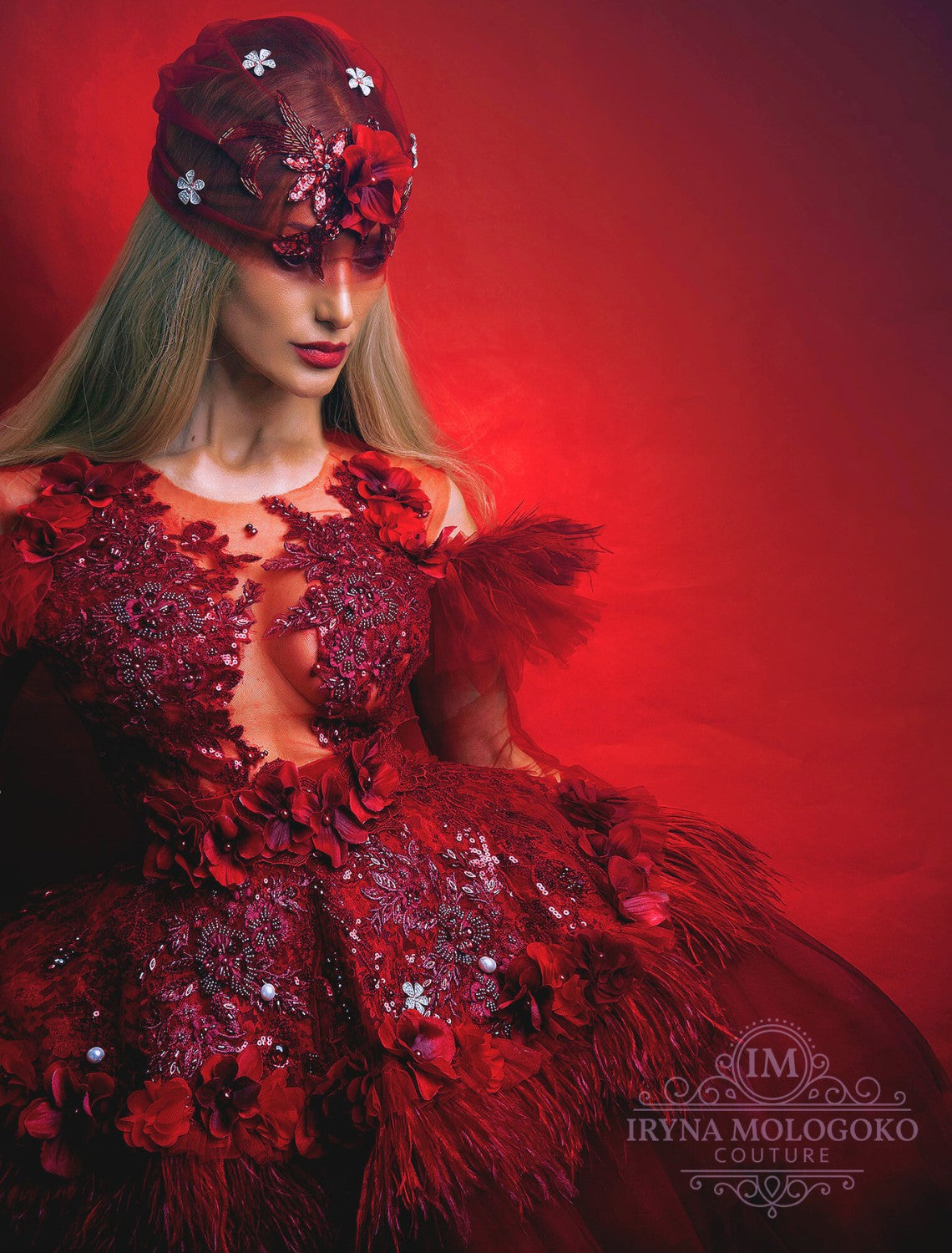 Red Princess Couture One-Of-A-Kind Gown - Mologoko Couture