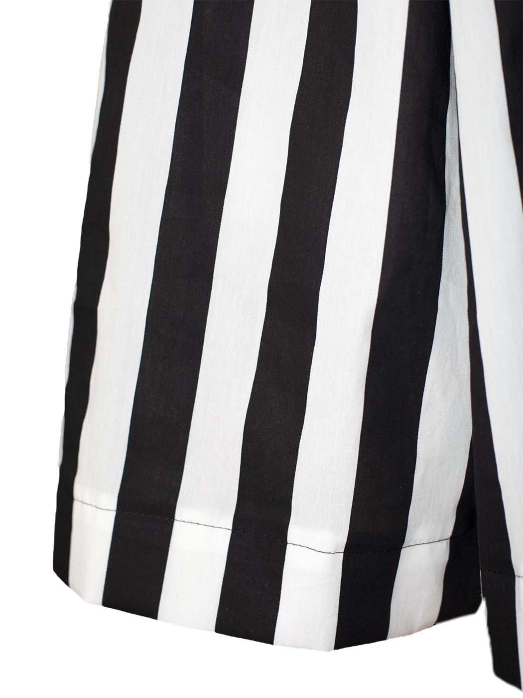High-Waisted Striped Cotton Maxi Skirt