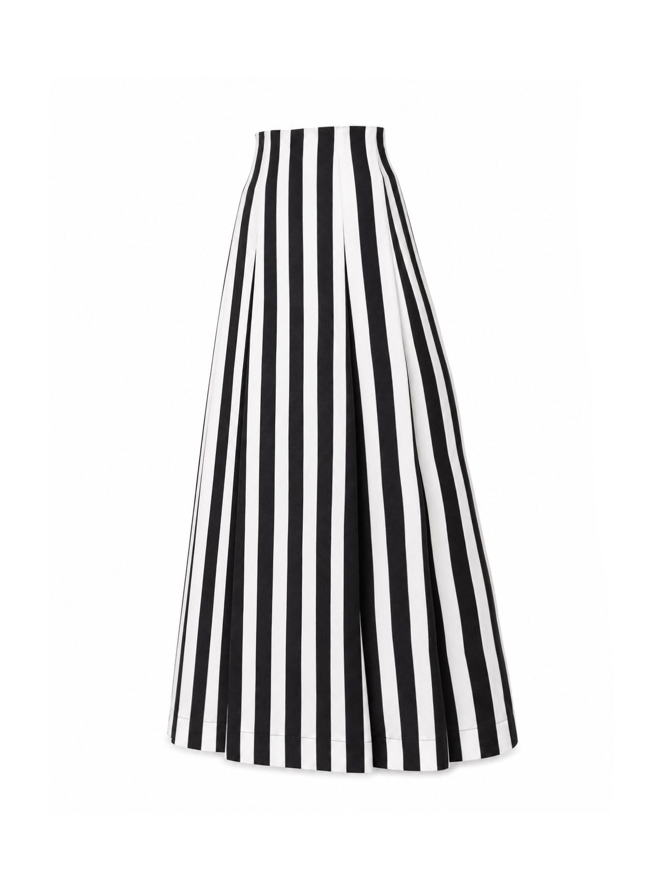 High-Waisted Striped Cotton Maxi Skirt