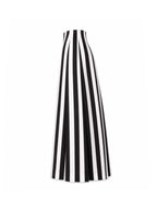 High-Waisted Striped Cotton Maxi Skirt