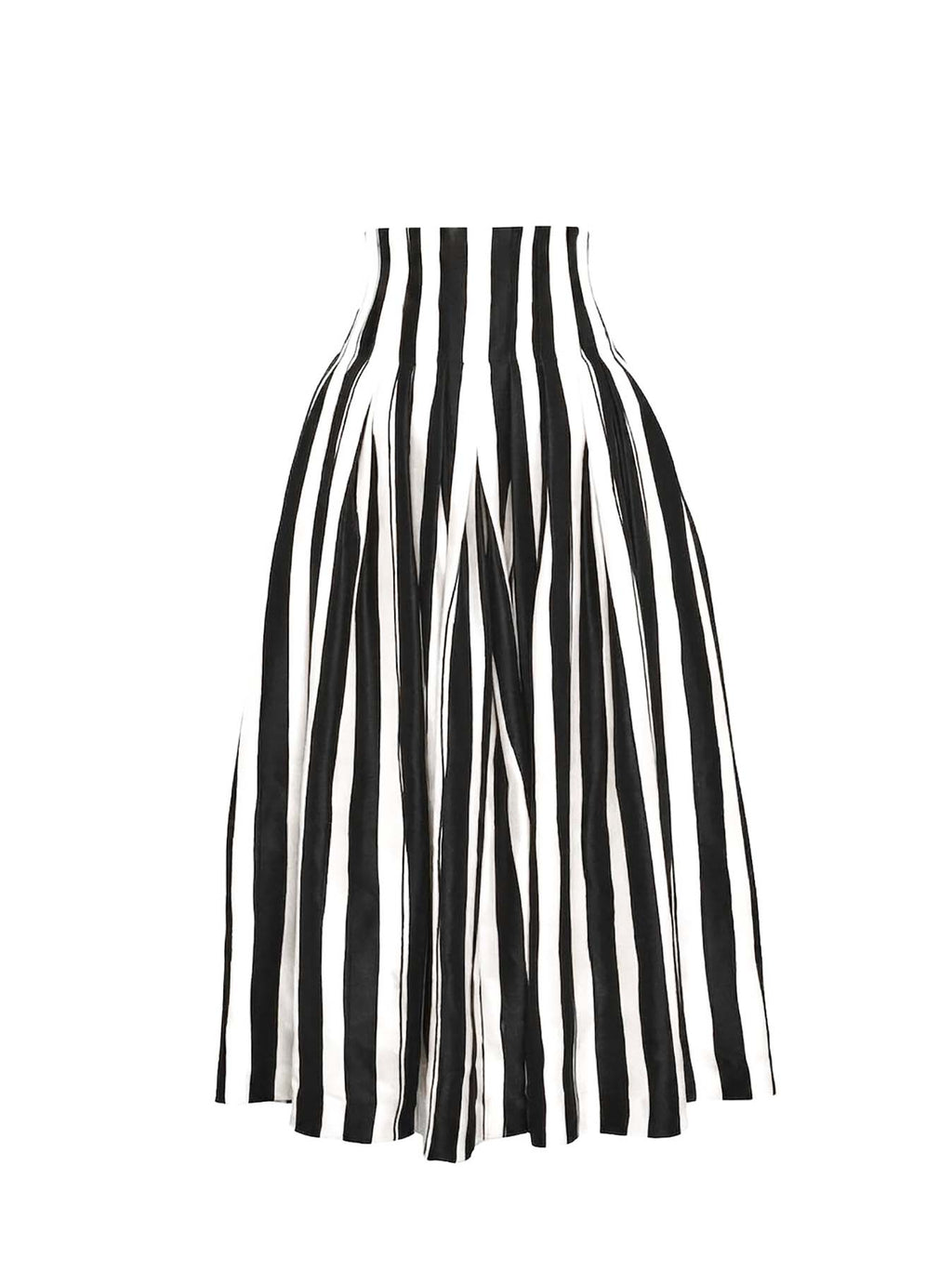 High-Waisted Striped Cotton Maxi Skirt, front view
