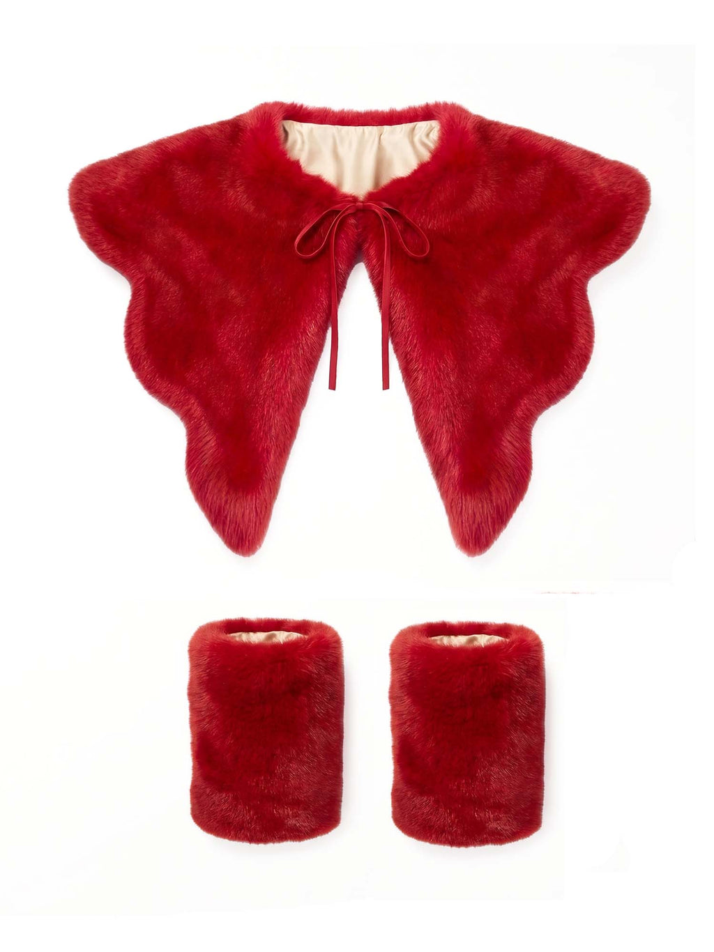 Large Faux Rabbit Fur Detachable Cuffs
