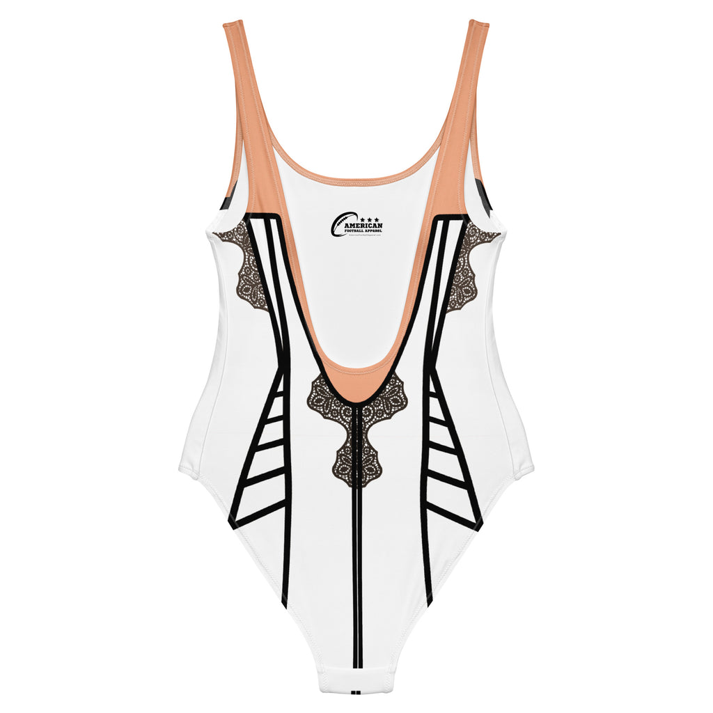 Chapel Window 
One-Piece Swimsuit White - Mologoko Couture