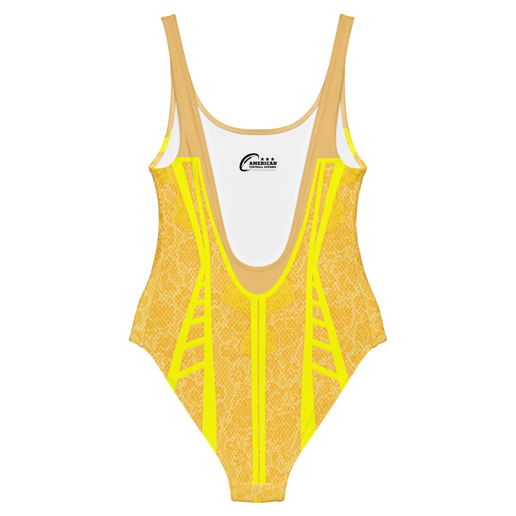 Yellow Lace Summer One-Piece Swimsuit - Mologoko Couture