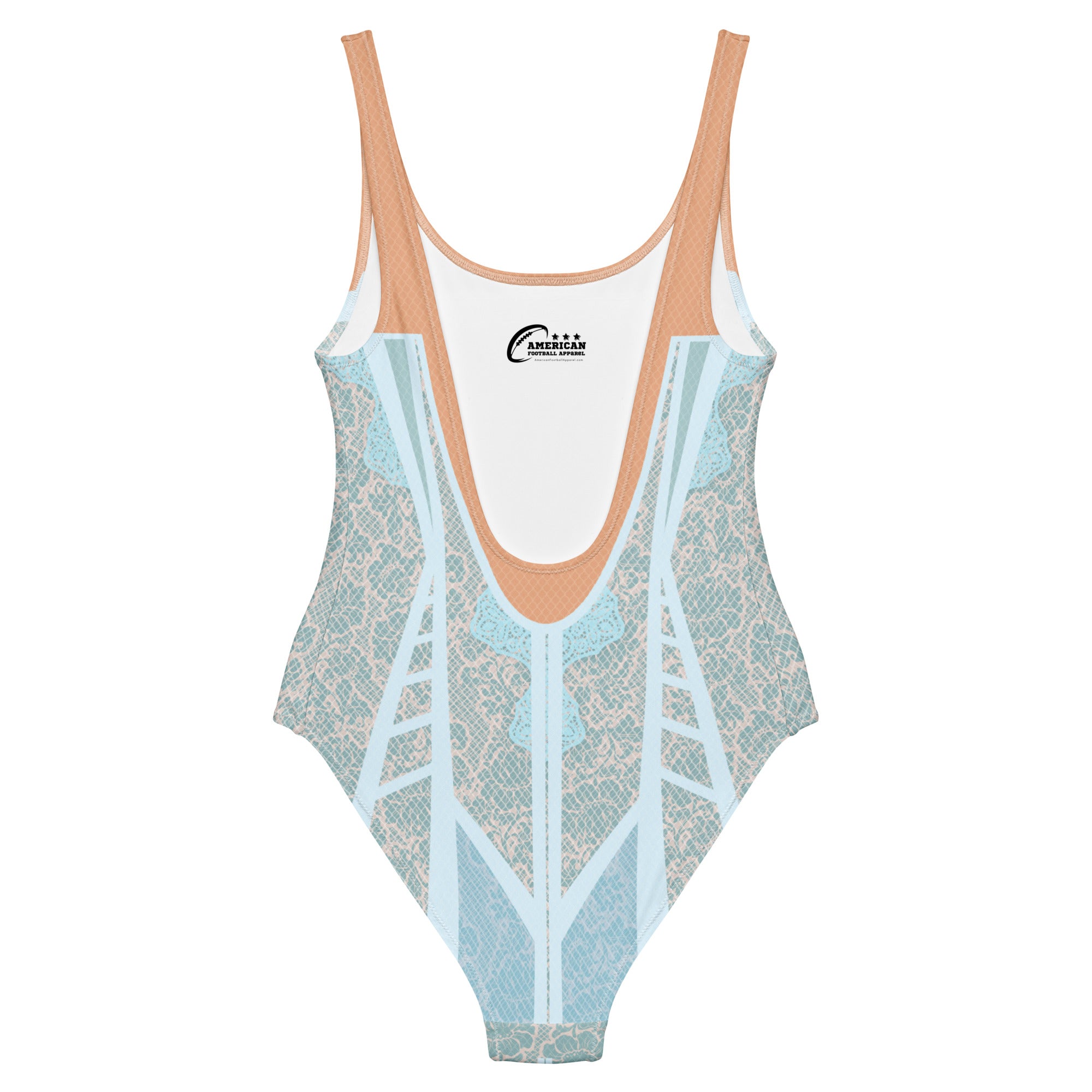 Blue Lace Chapel Window One-Piece Swimsuit - Mologoko Couture