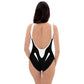 Corset Lacing Imitation Black and White One-Piece Swimsuit - Mologoko Couture