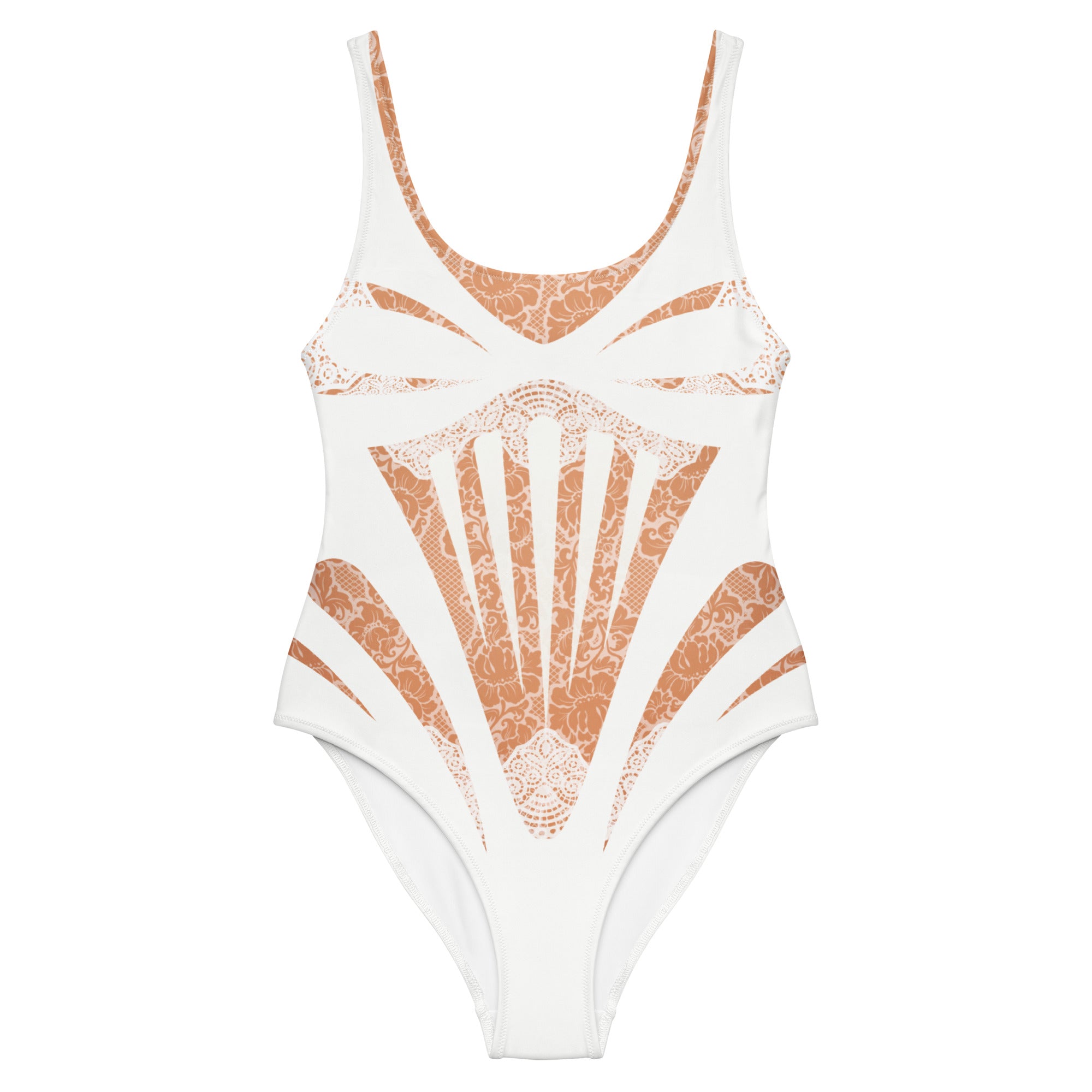 White Lace One-Piece Swimsuit - Mologoko Couture