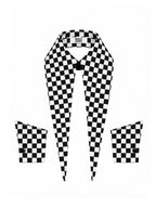 The Baroness 8" - 16” Long Collar Cuffs Set Checkered