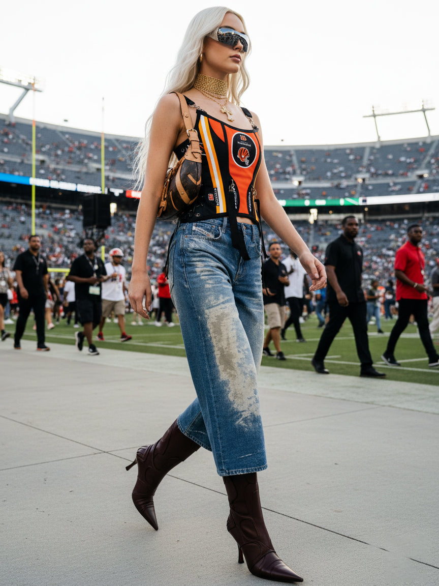 Cincinnati Bengals Football Team Corset Bustier Top