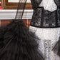 Embroidered Semi Sheer Large Tulle Sleeves Black Bolero Jacket - Mologoko Couture