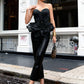 Dina Red Carpet Style Corset with Peplum and Flower