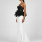 Dina Red Carpet Style Corset with Peplum and Flower