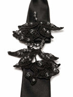 The Baroness 17" Lace Beaded Tie