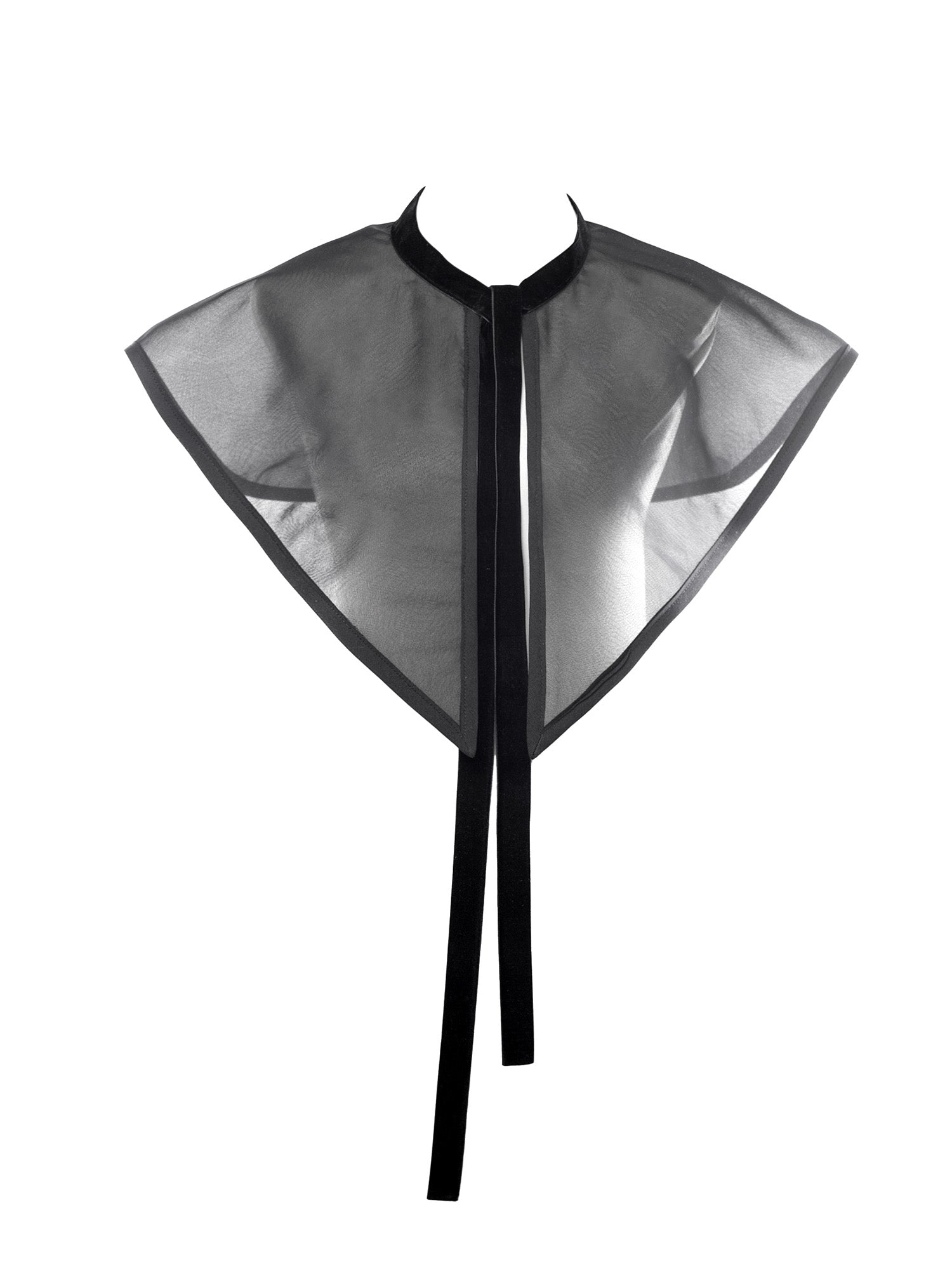 Organza Oversized Detachable Collar with Velvet Ties