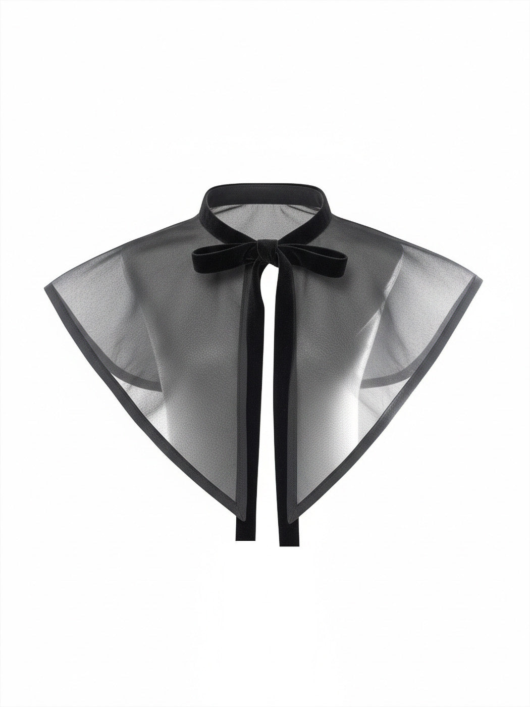 Organza Oversized Detachable Collar with Velvet Ties