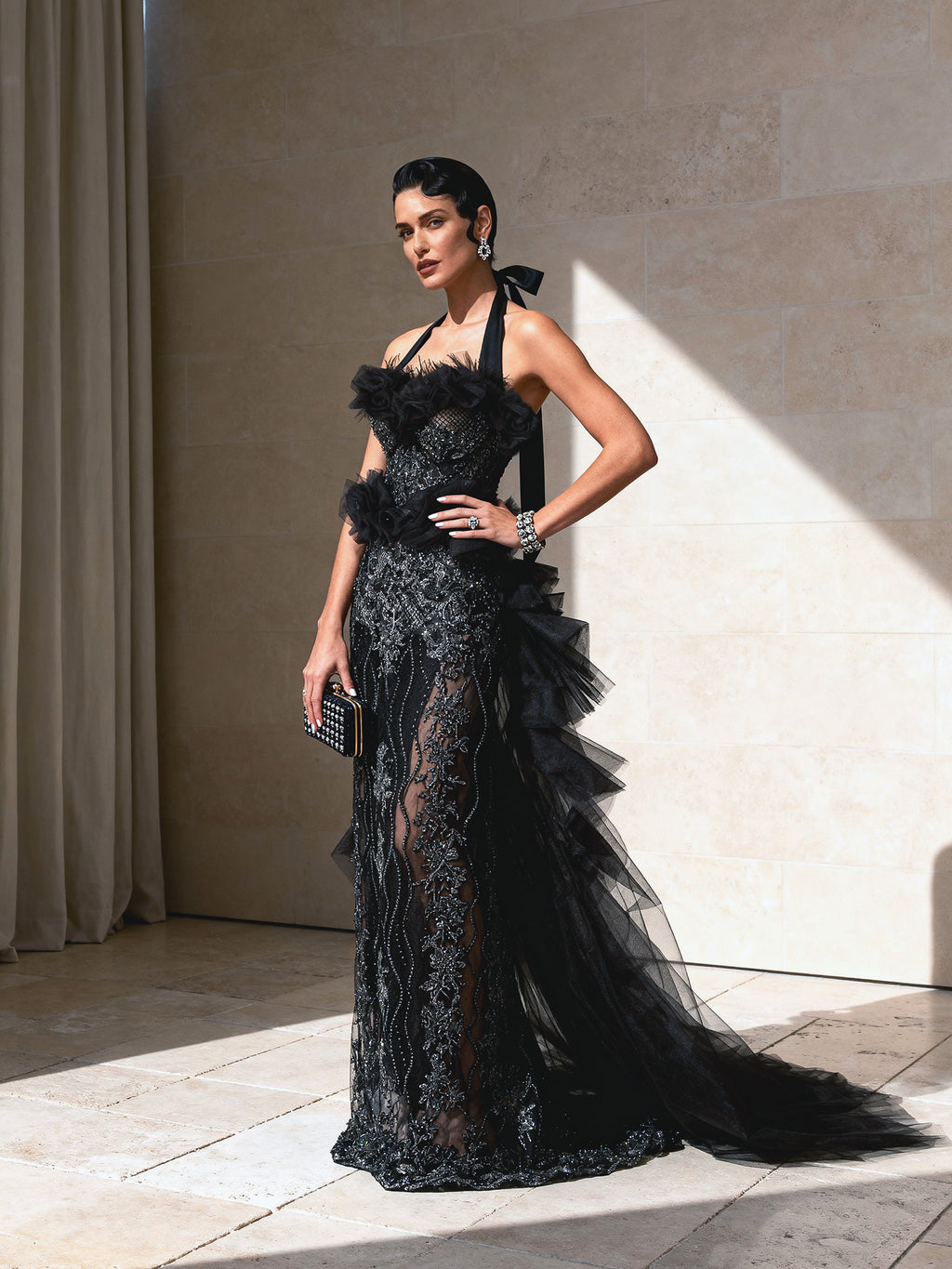 Black Swan Red Carpet Style Goth Gown Set