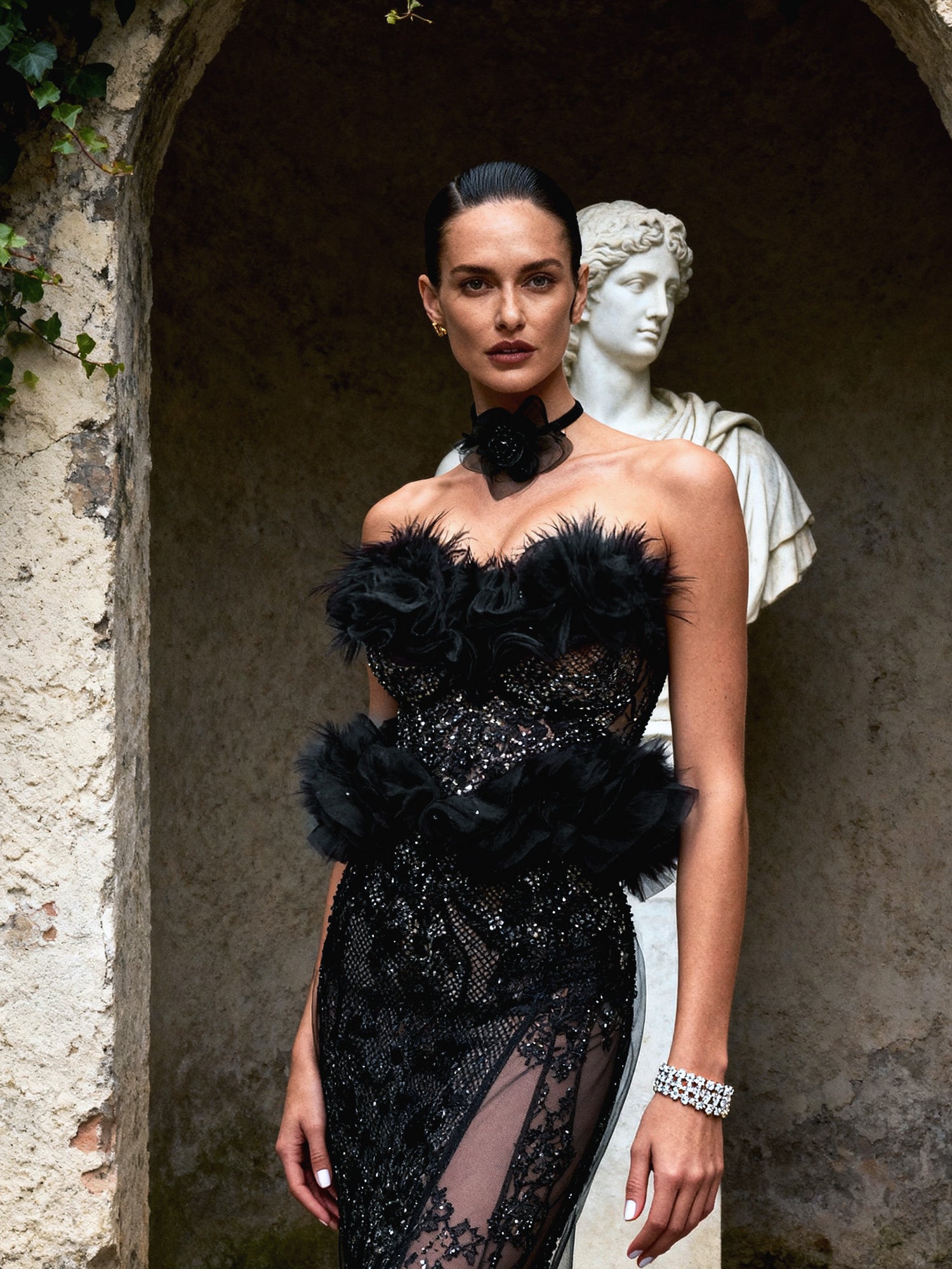 Black Swan Red Carpet Style Goth Corset