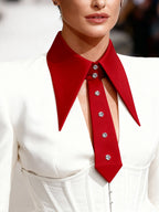 Tuxedo Detachable Collar with Tie and Rhinestones