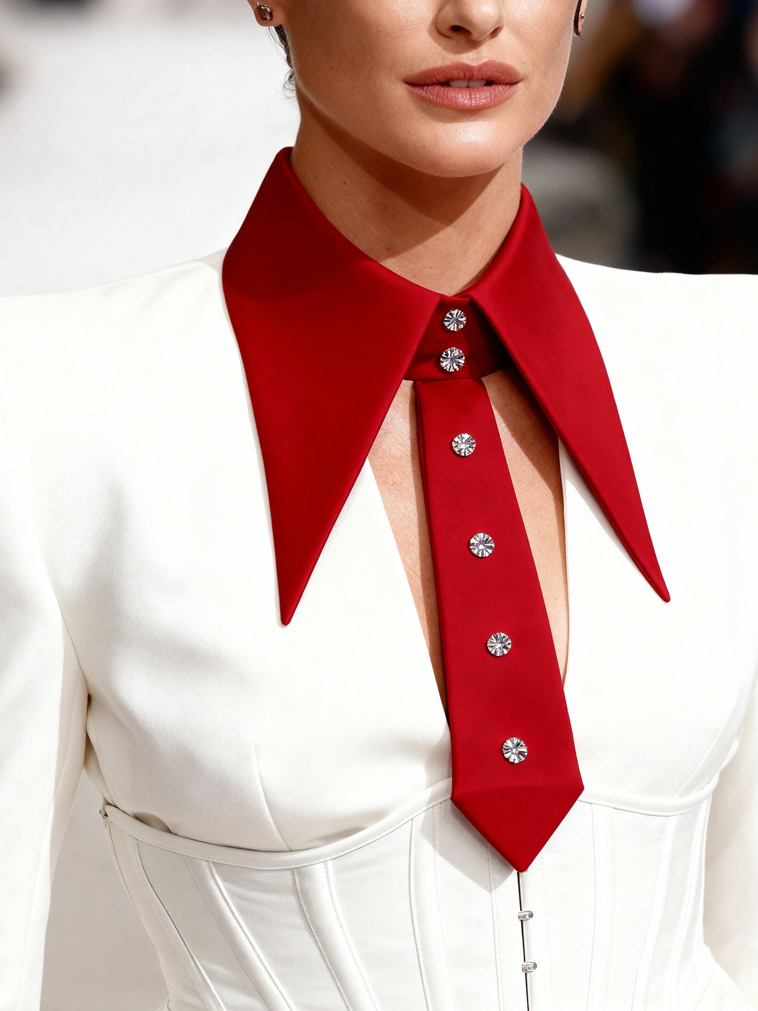 Tuxedo Detachable Collar with Faux Tie