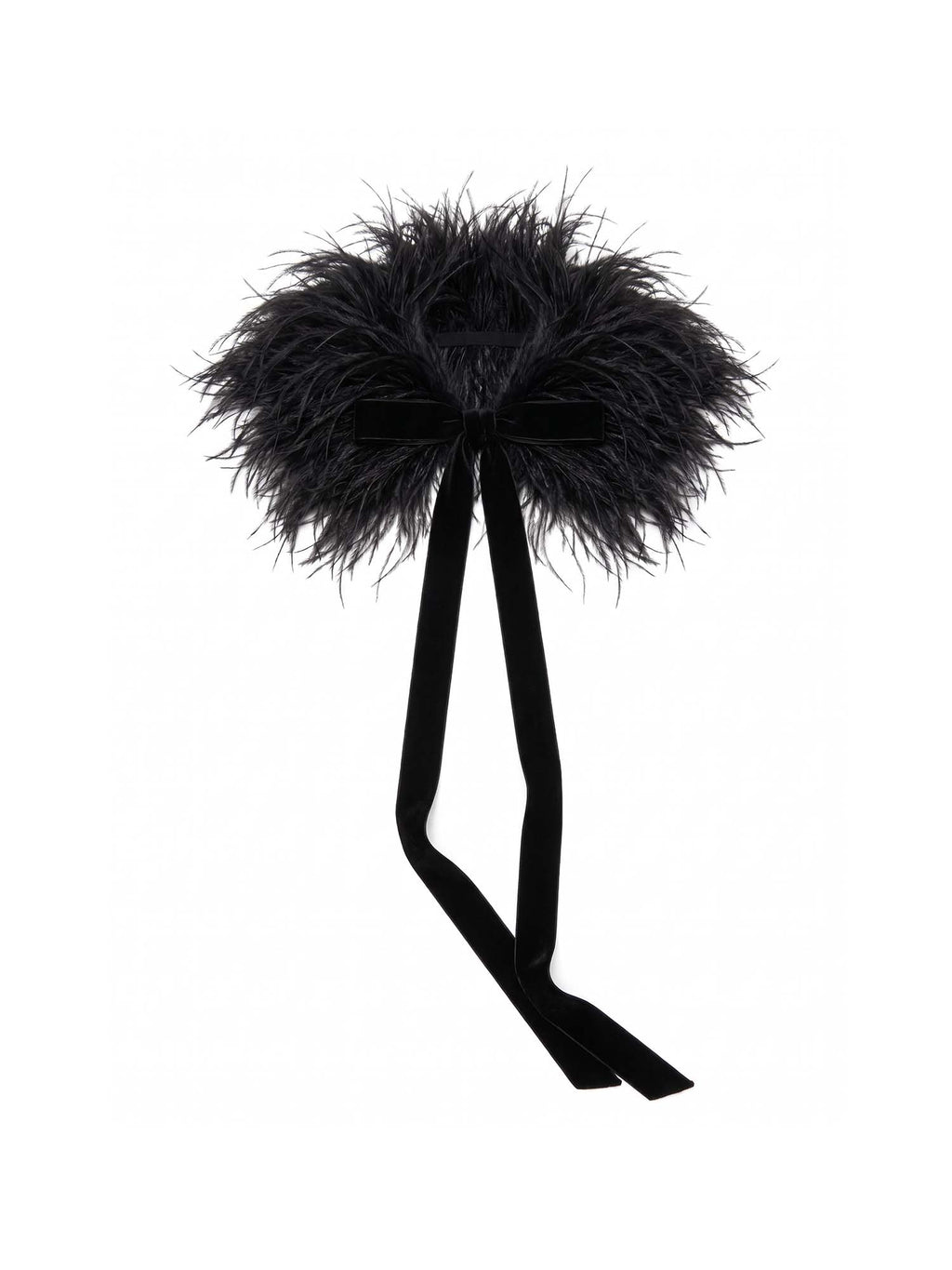 Detachable Puffy Collar with Velvet Ties