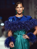 Detachable Ostrich Feather Cuffs