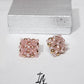 BLUSH PINK GOLD BEADED SQUARE STUD EARRINGS - Mologoko Couture