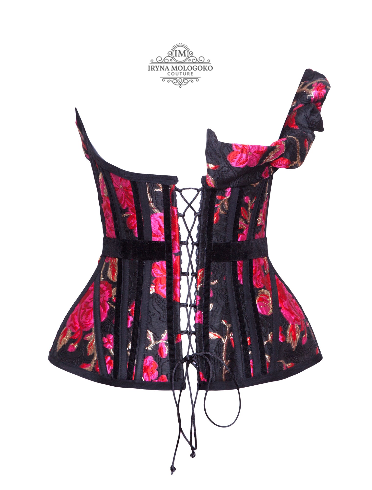 Carmelita Asymmetrical Front Zipper Corset - Mologoko Couture