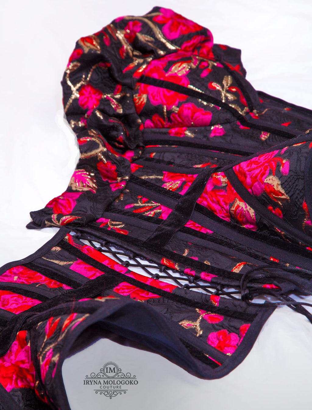 Carmelita Asymmetrical Front Zipper Corset - Mologoko Couture