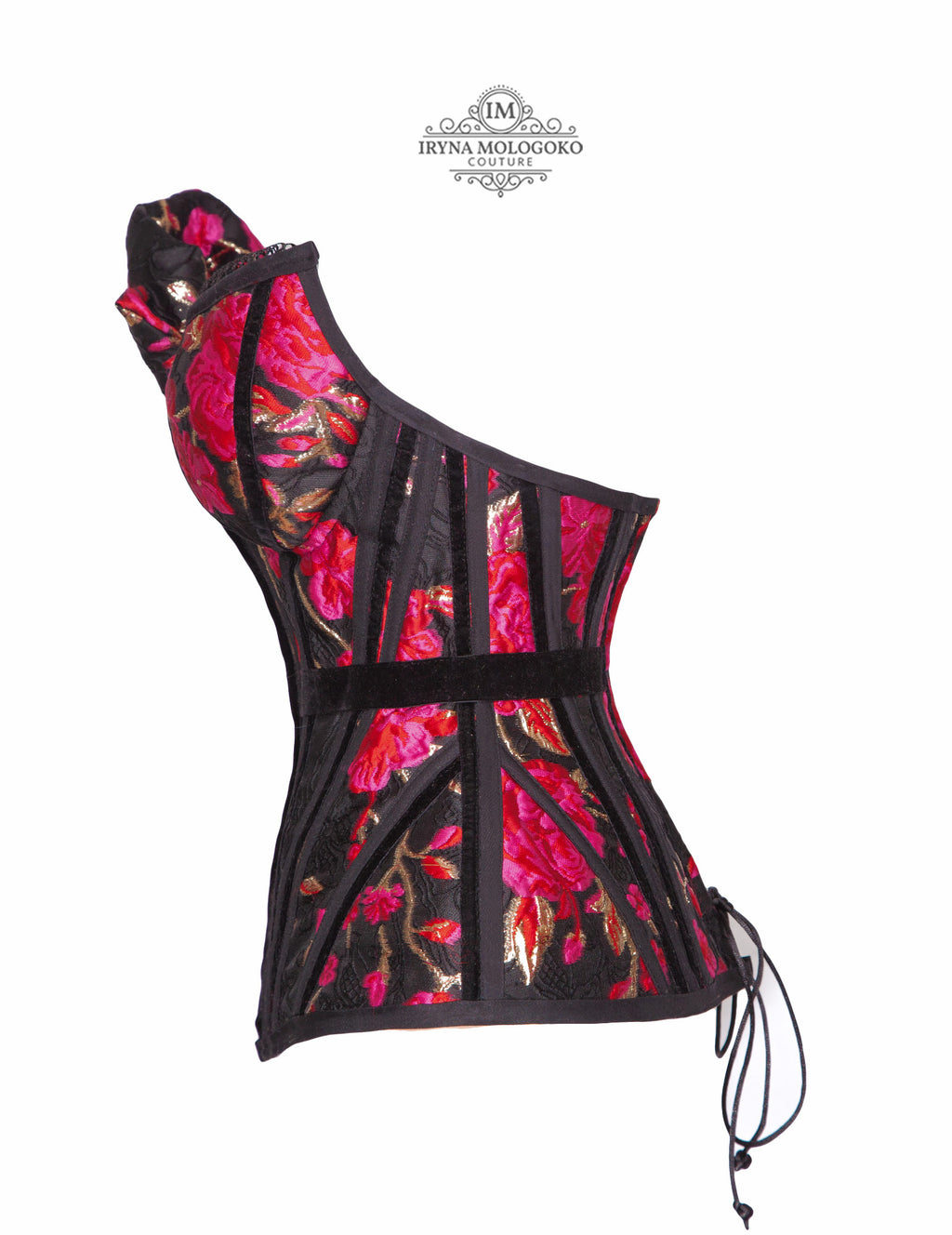 Carmelita Asymmetrical Front Zipper Corset - Mologoko Couture