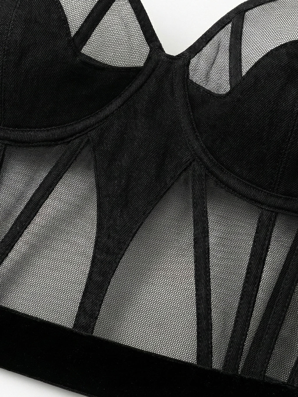 The Chapel Window Mesh Bustier in Black