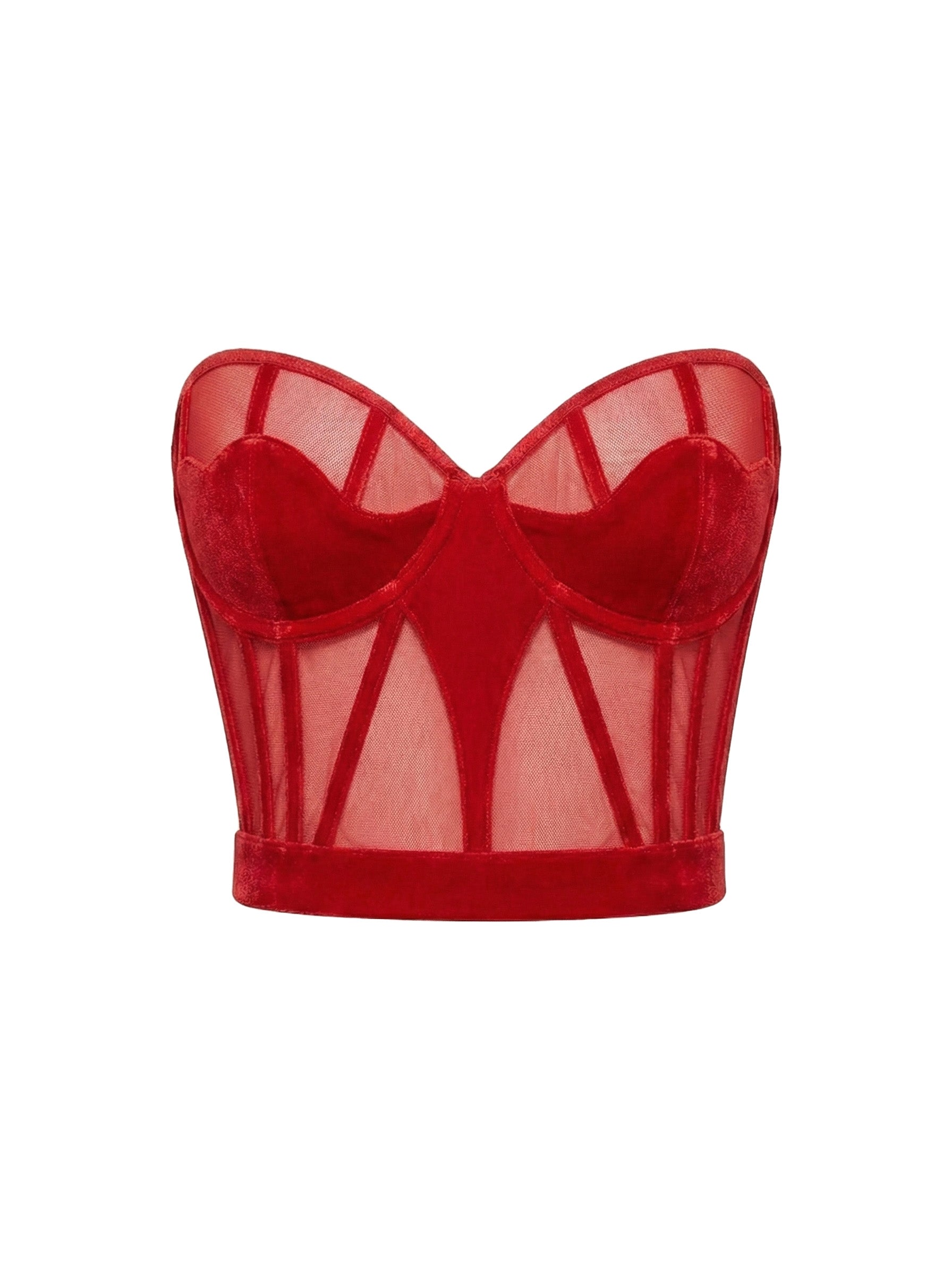 The Chapel Window Mesh Bustier in Black