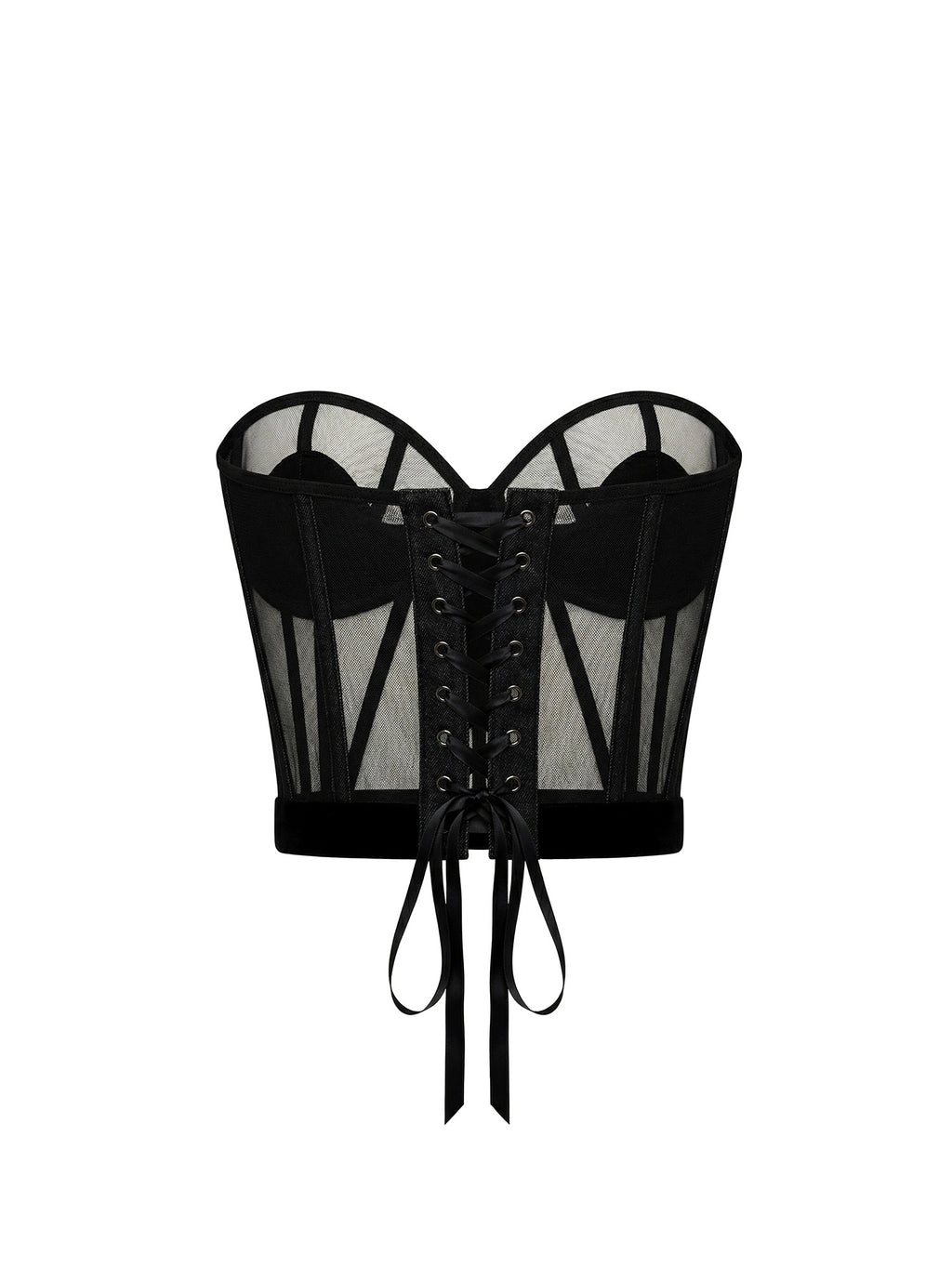 The Chapel Window Mesh Bustier in Black