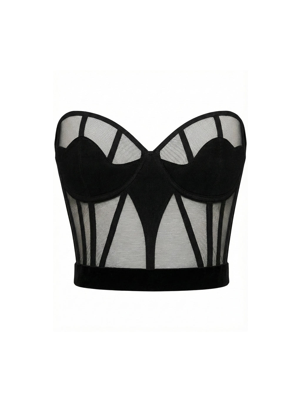 The Chapel Window Mesh Bustier in Black
