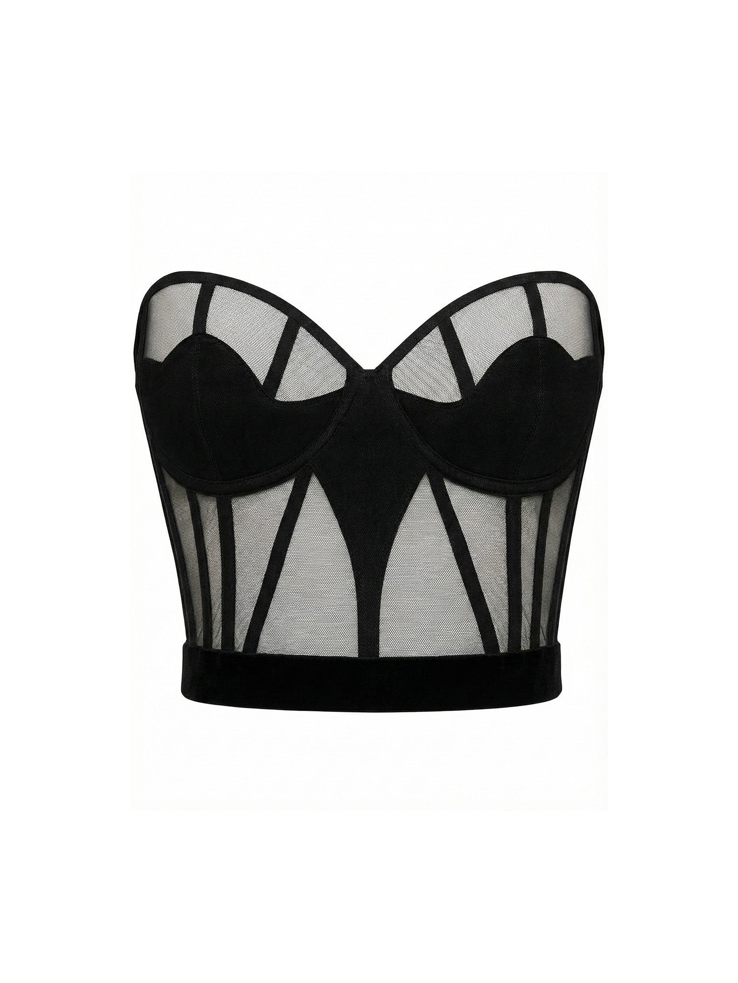 The Chapel Window Mesh Bustier in Black
