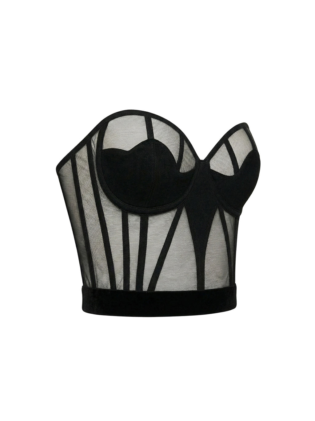 The Chapel Window Mesh Bustier in Black