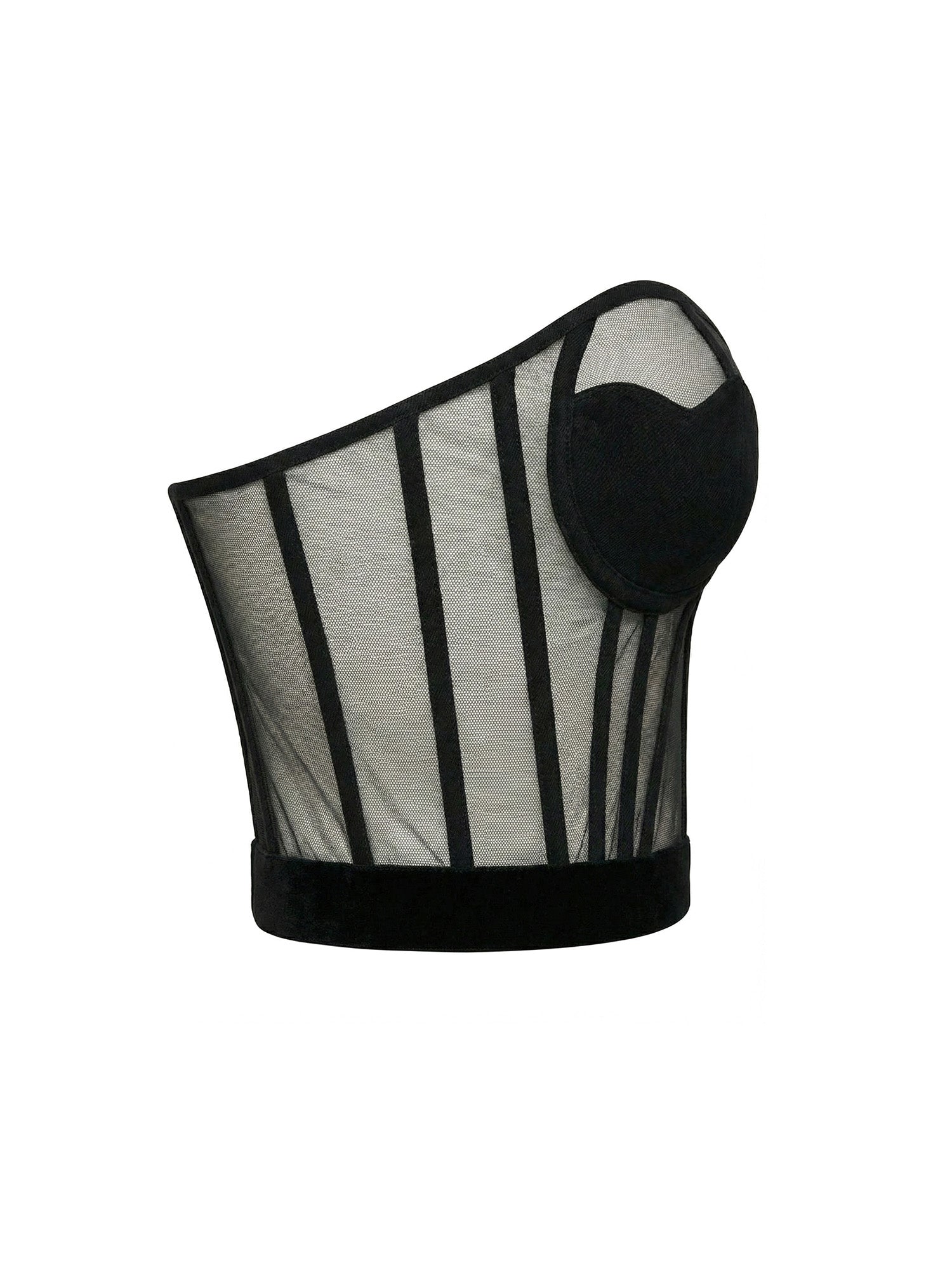 The Chapel Window Mesh Bustier in Black