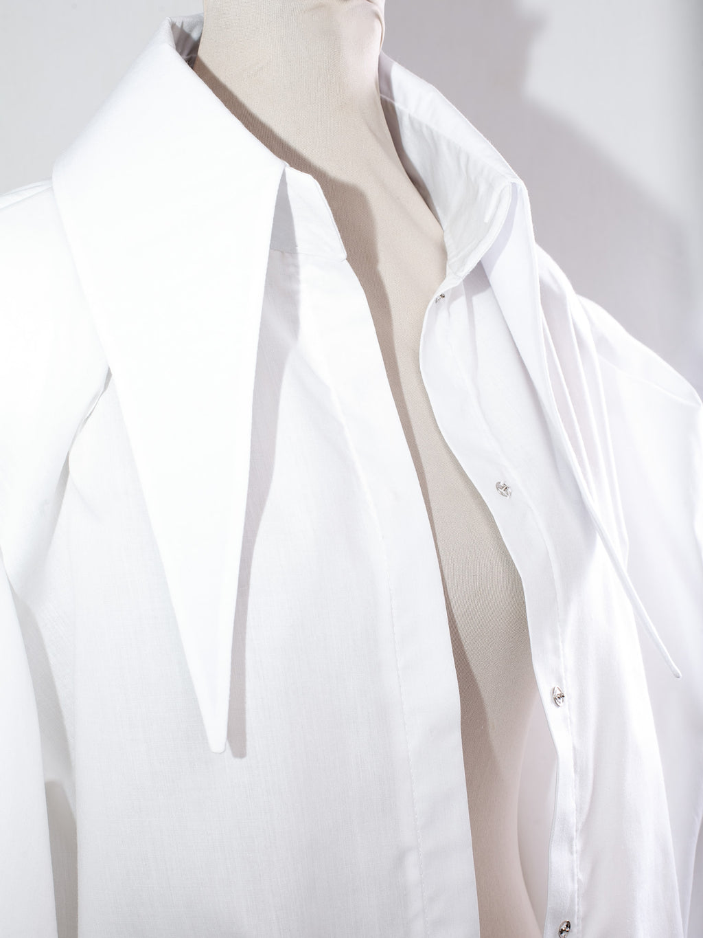 Large Pointy Collar Statement Sleeves Shirt