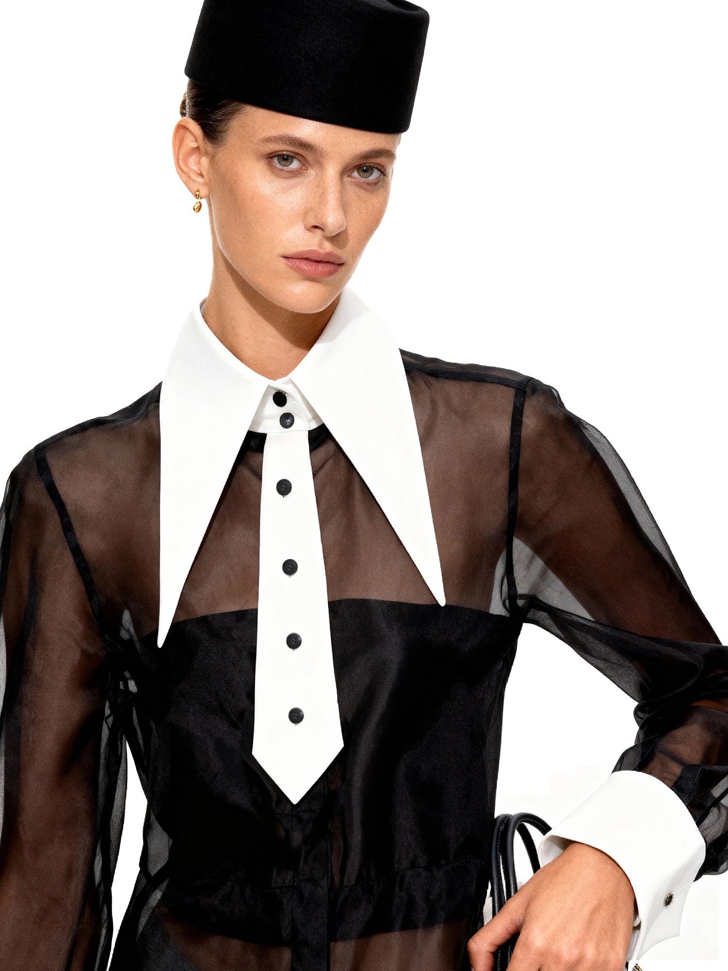 Tuxedo Detachable Collar with Faux Tie