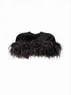 Sequin And Ostrich Feathers Shoulder Cover