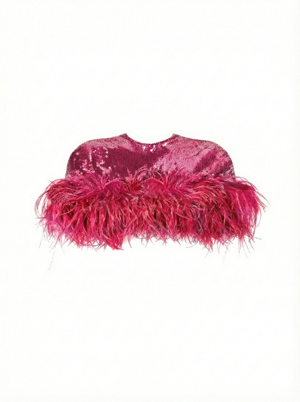 Sequin And Ostrich Feathers Shoulder Cover