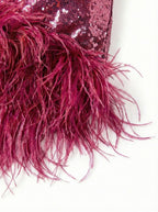 Sequin And Ostrich Feathers Shoulder Cover