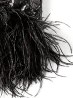 Sequin And Ostrich Feathers Shoulder Cover