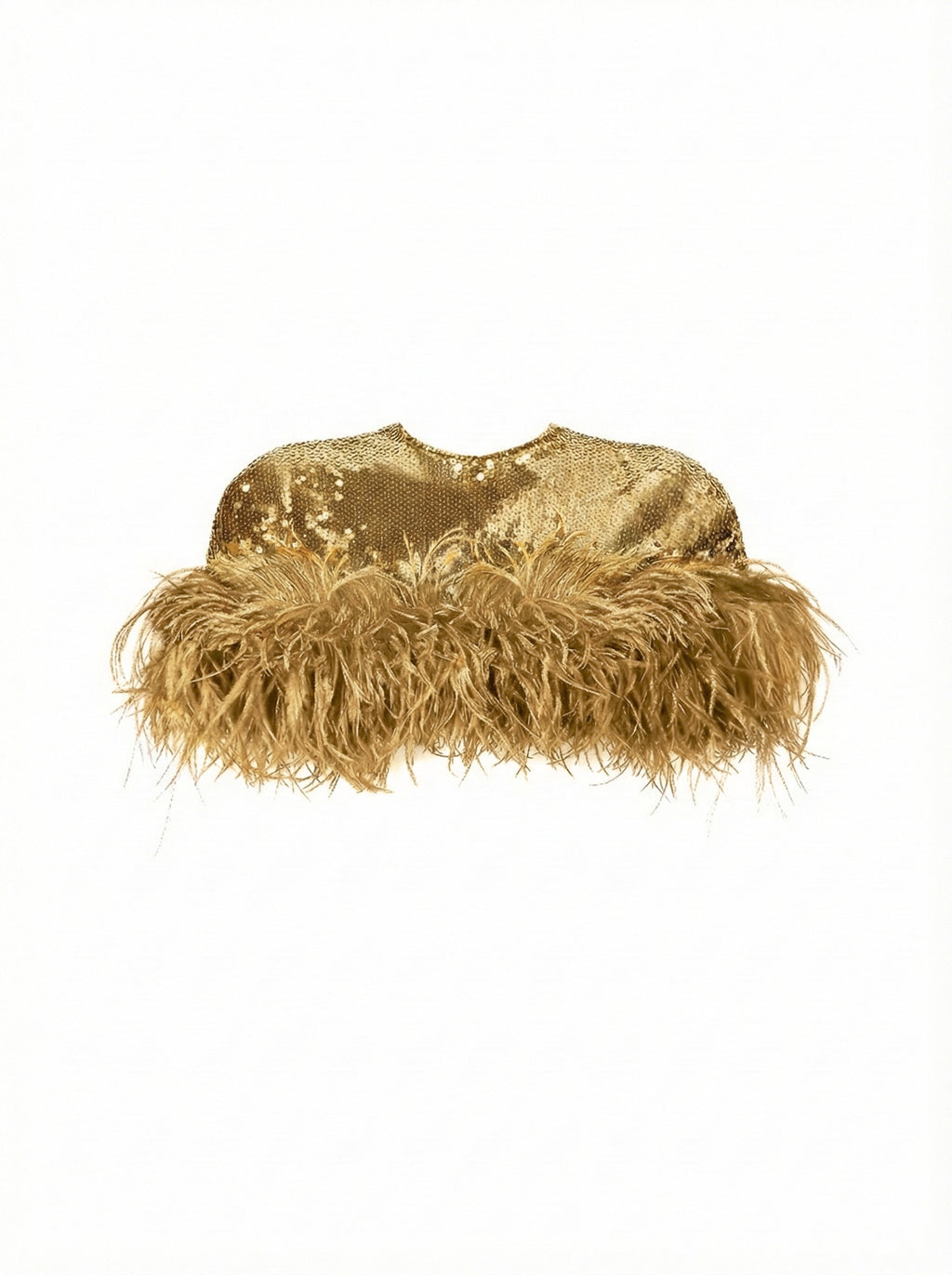 Sequin And Ostrich Feathers Shoulder Cover