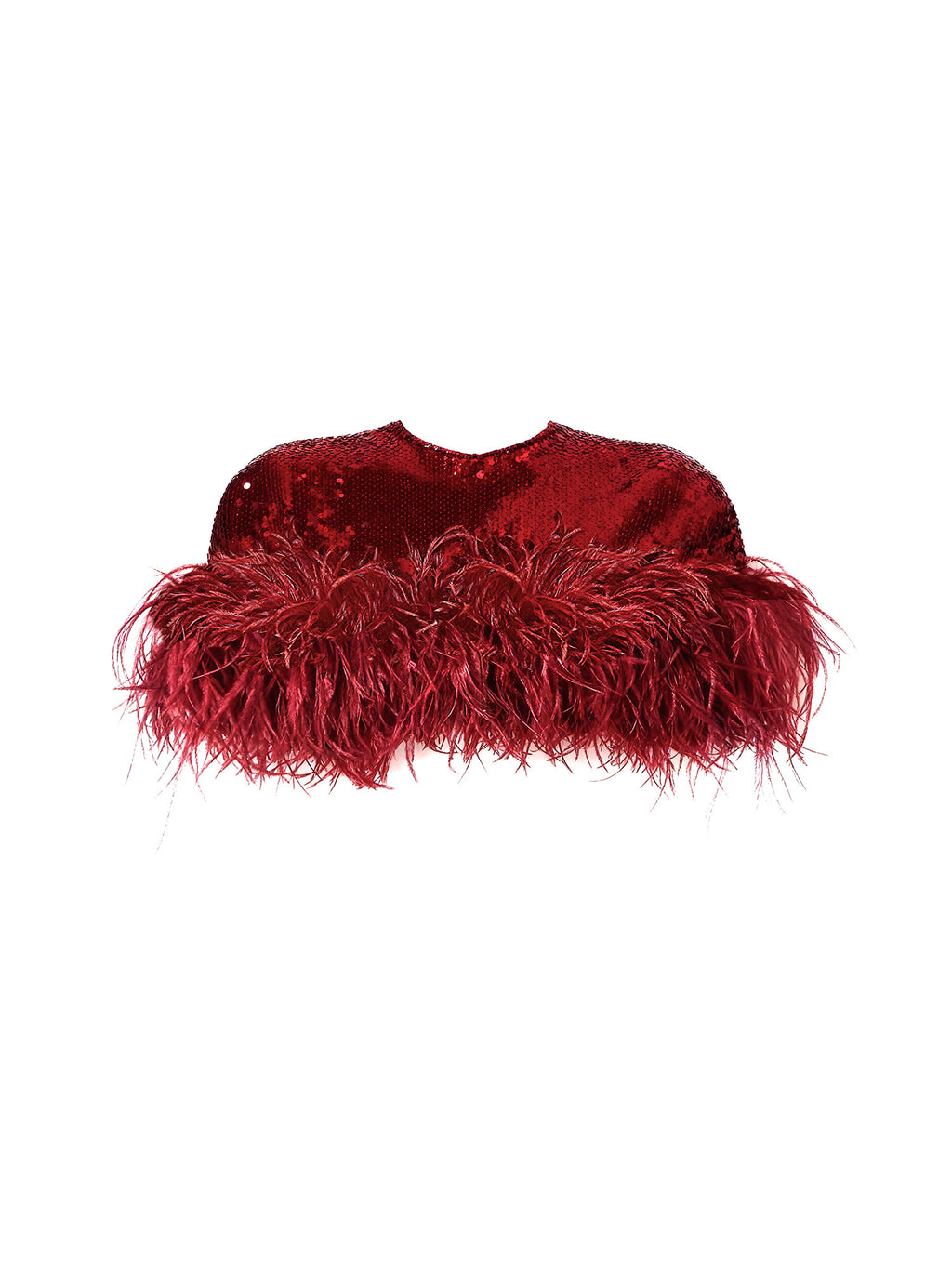 Sequin And Ostrich Feathers Shoulder Cover