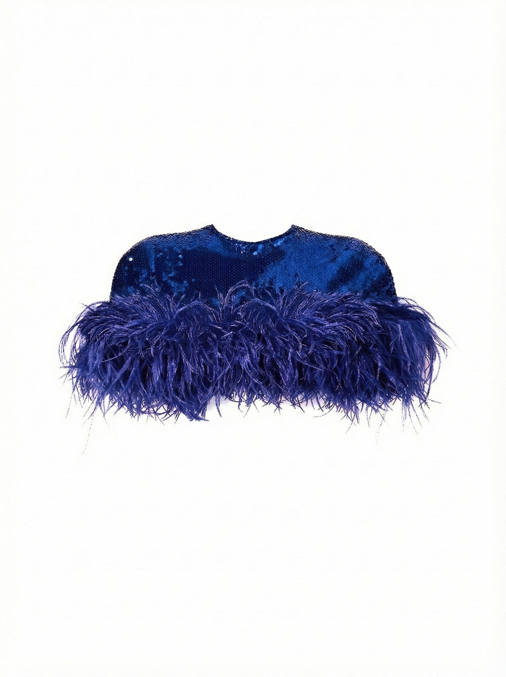Sequin And Ostrich Feathers Shoulder Cover