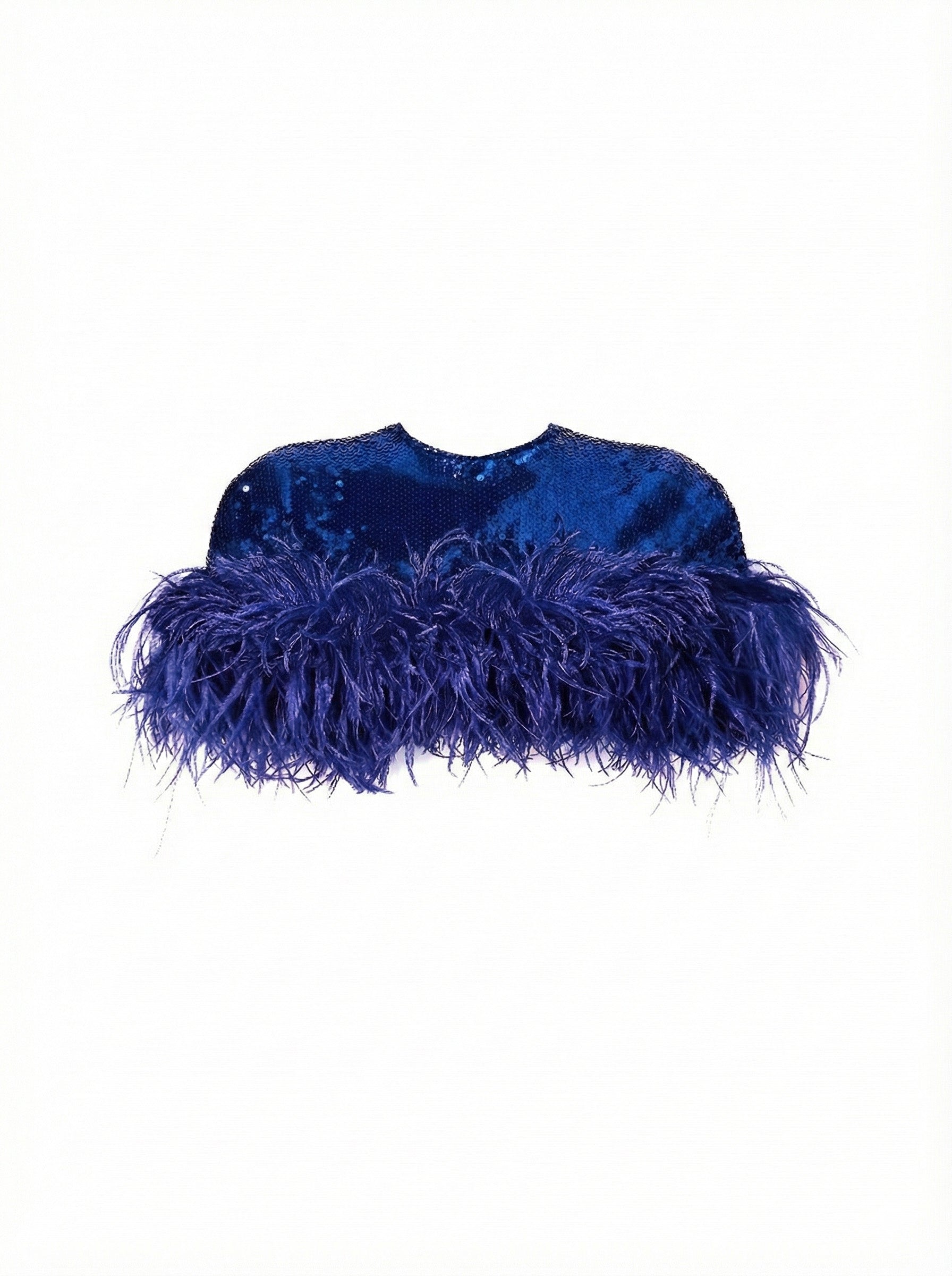 Sequin And Ostrich Feathers Shoulder Cover