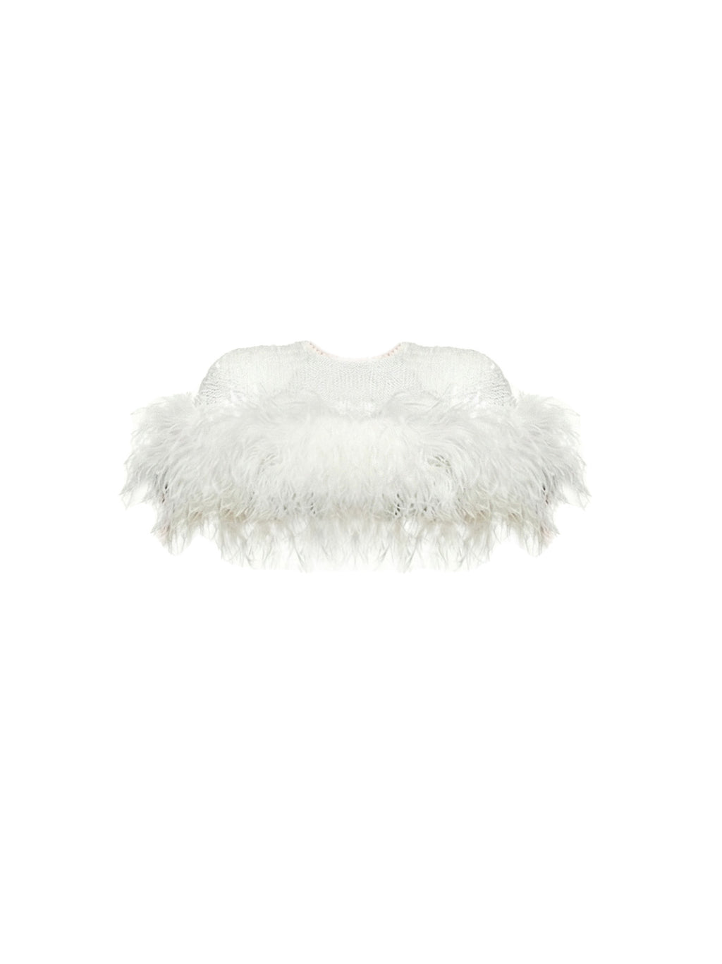 Sequin And Ostrich Feathers Shoulder Cover