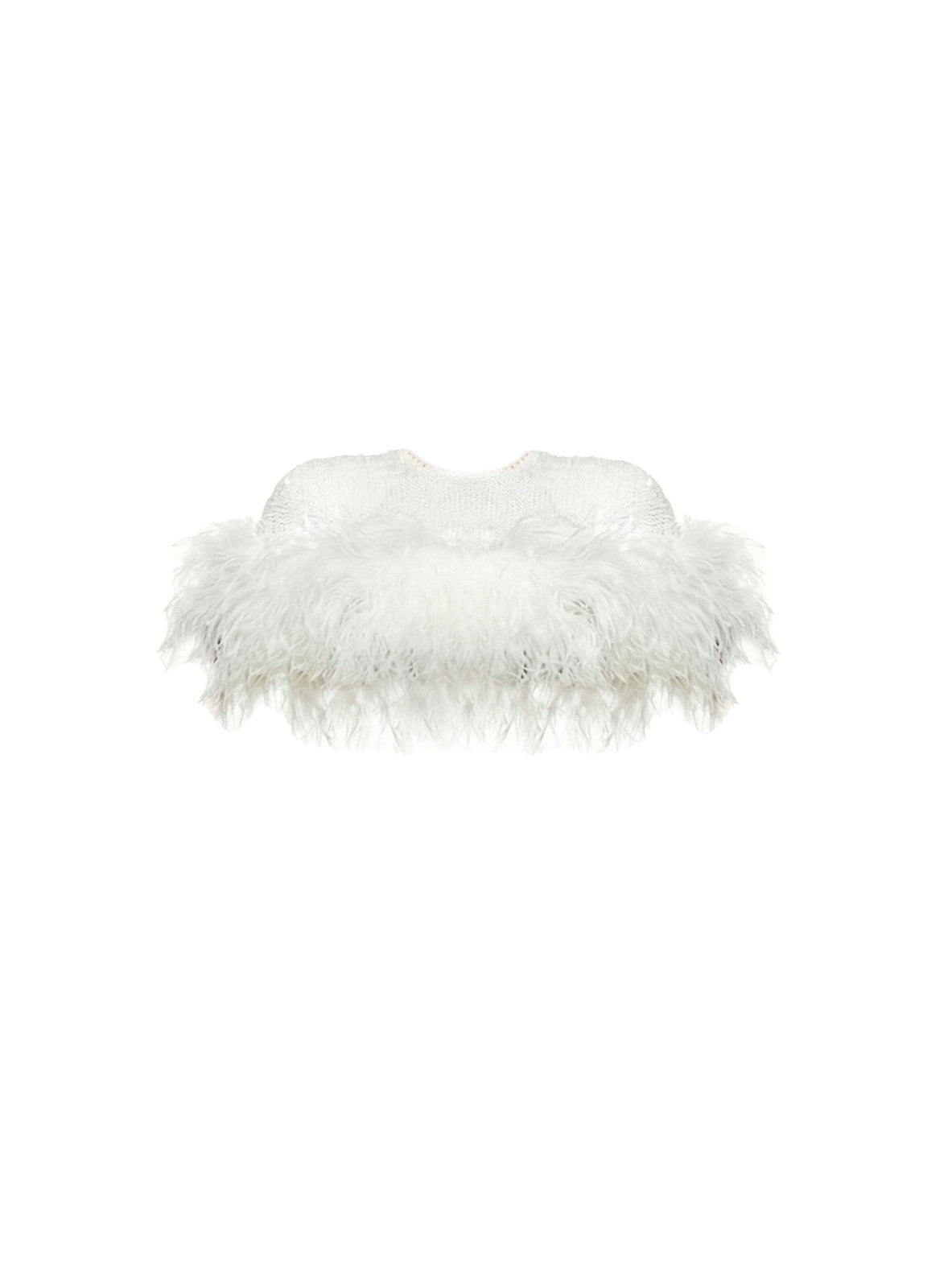 Sequin And Ostrich Feathers Shoulder Cover
