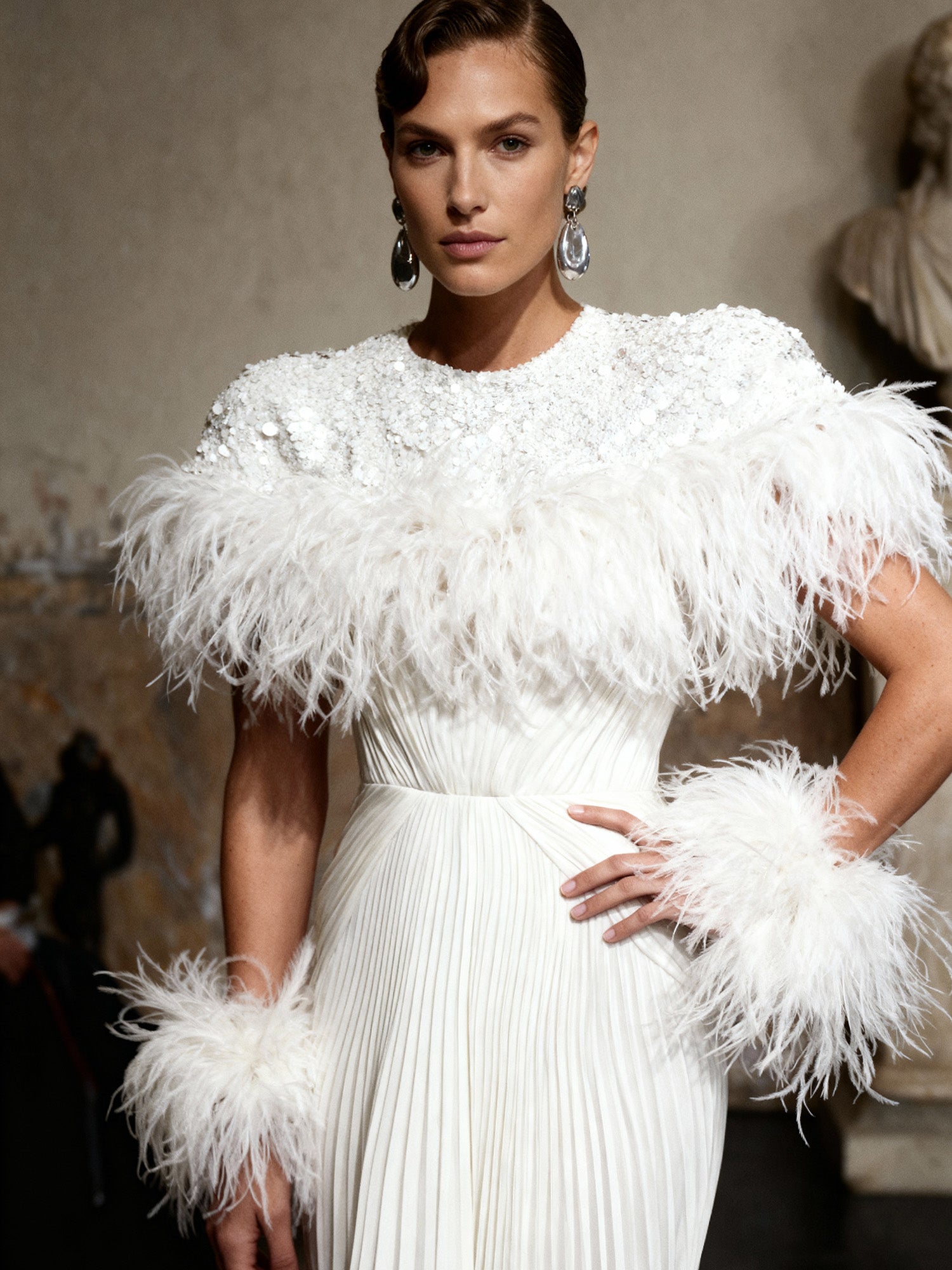 Detachable Ostrich Feather Cuffs