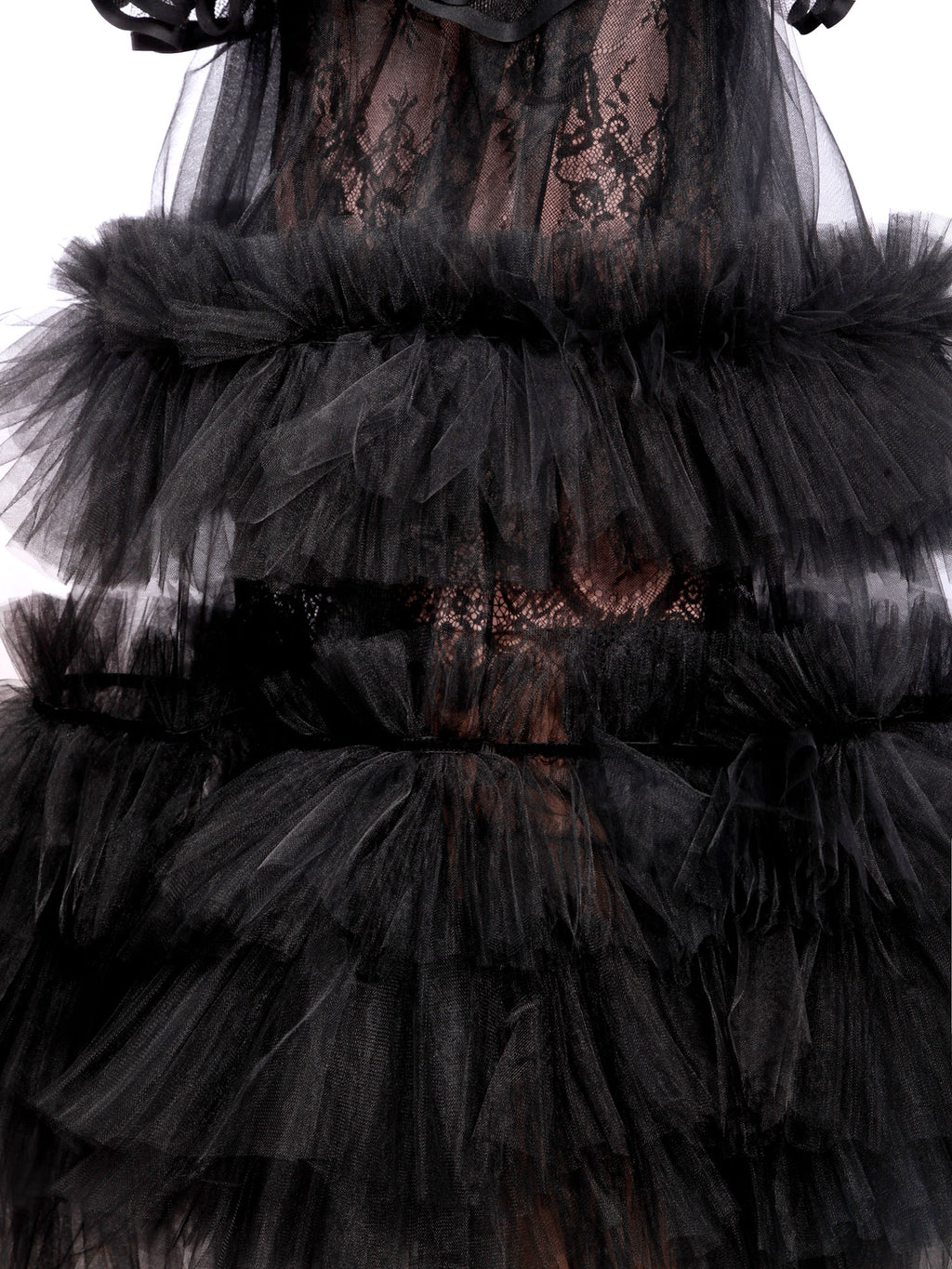 Femme En Noir Layered Tulle and Lace Maxi Skirt